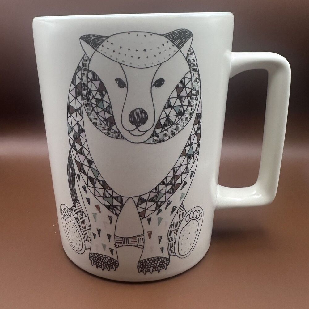 12 oz Coffee Cup Tea Mug ~ 2017 STARBUCKS Coffee ~ Mosaic BEAR ~